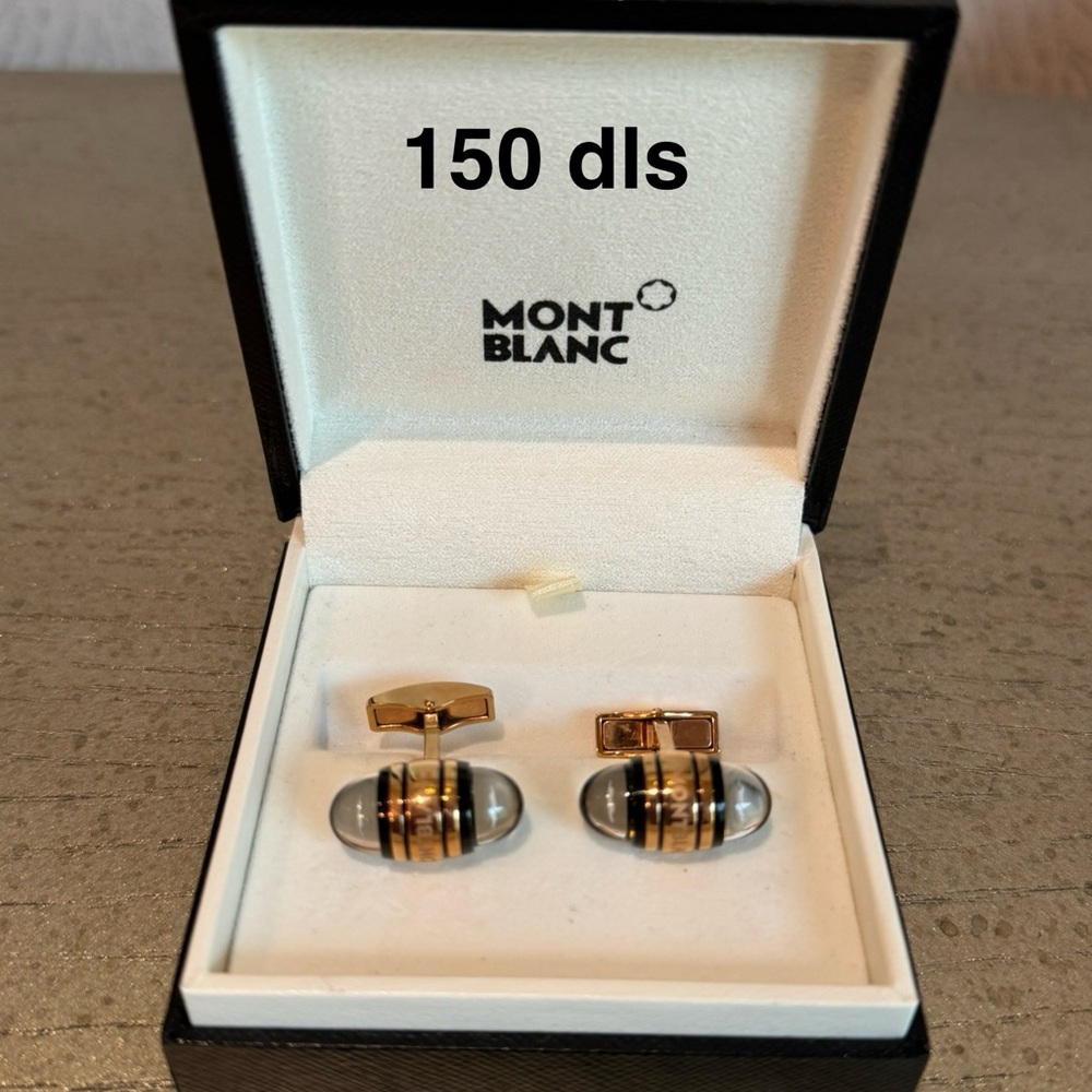 Montblanc Dual-Tone Cufflinks in Gold and Silver